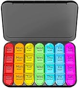 Odaro Weekly Pill Organizer 4 Times a Day, Daily Pill Box 7 Day, Large Travel Pill Case with 28 C...