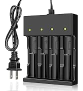 18650 Battery Charger 4 Bay Smart Universal Charger for 3.7V Rechargeable Lithium Li ion Batterie...