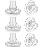 Silicone Earring Backs, 6pcs 18K Gold Replacements, Locking for Studs/Droopy Heavy Earrings, Hypo...