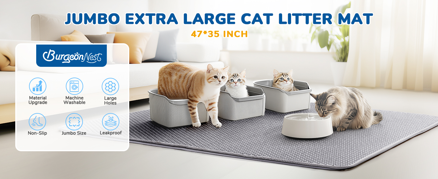 BurgeonNest Cat Litter Mat Extra Large