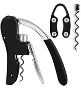 KEISSCO Wine Bottle Opener Manual Vertical Lever Corkscrew with Foil Cutter and Extra Spiral