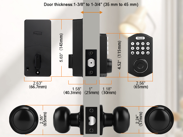 smart door lock with knob