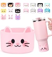 for Stanley Boot, Cute Cartoon Animal Silicone Boot for Stanley Cup 40 oz Quencher Adventure Tumb...