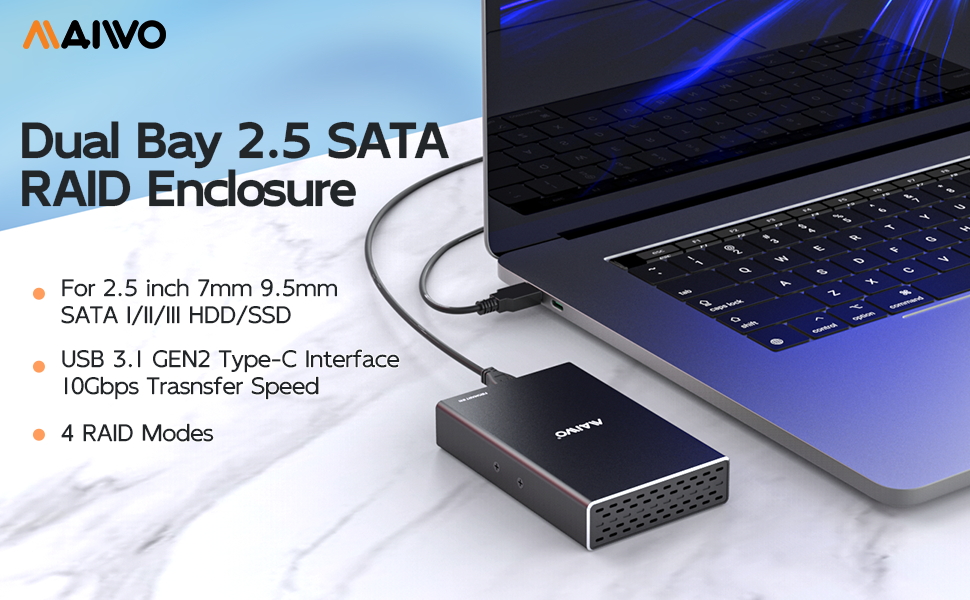Dual 2 double Bay 2.5 inch SATA external hdd ssd Hard Drive RAID Enclosure docking station case