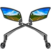 BriskMore Handlebar Bike Mirror, Scratch Resistant Glass Lens, Ajustable and Rotatable Safe Rearv...