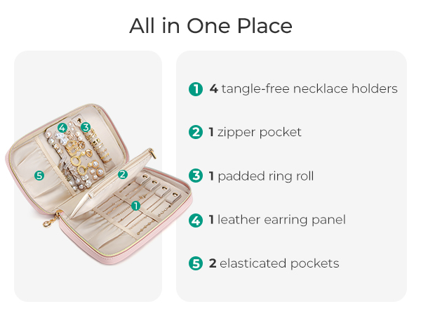 BAGSMART Jewelry Organizers and Storage Earings Holder Organizer for Women Necklace Holder