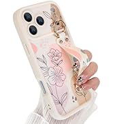 Jefonha Compatible with iPhone 17 Pro Max Case with Finger Hand Wrist Strap for Girls Women, Cute...