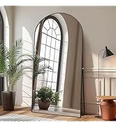 Beauty4U 71" x 32" Arch Full Length Mirror Black, Free Standing Leaning Mirror Hanging Mounted Mi...