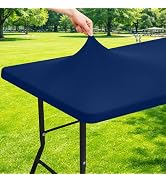 Moosfor Spandex 6 Foot Rectangle Table Cloth, Elastic Fitted Tablecloths for Picnic, Stretch Wash...