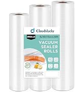 Cloudslucky Vacuum Sealer Bags Food Saver Bag Rolls, 8”X20’&10”X20’&11”X20’ 3Pack Seal A Meal Bag...