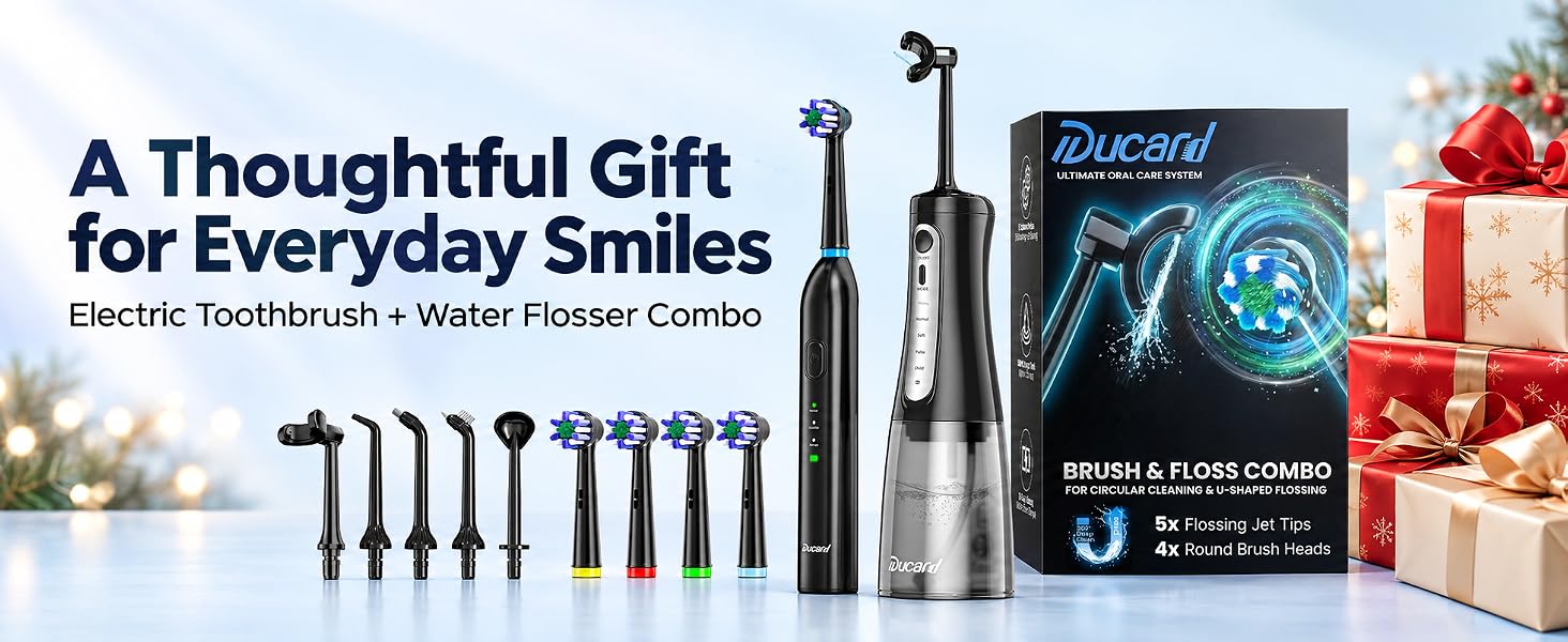 toothbrush with water flosser