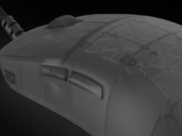 Under 50g with extended side walls for comfort, control, and fewer misclicks.