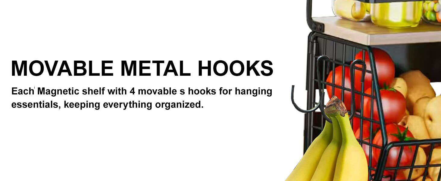 metal s hooks for magnetic basket