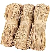 3PCS Natural Raffia Ribbon Raffia Grass - Sukh Raffia Straw for Florist Bouquets Decoration Craft...