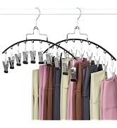 TOPIA HANGER 2 Pack Leggings Hanger for Closet, 20 Clips 360° Swivel Hook Legging Organizer Space...