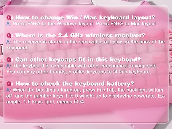 Pink ergonomic keyboard with matching