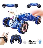 LOOZIX Upgraded Hand Gesture Sensing RC Stunt Car with Lights Music, Spray Drift Hand Gesture RC ...