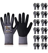 HPHST SF001 Work Gloves Comfort Stretch Fit, Power Grip, Smart Touch, Durable Foam Coated, 3Pairs...