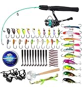 Sougayilang Ice Fishing Rod and Reel Combo, Ice Fishing Gear Complete Kit, Include Ice Jig and Ic...