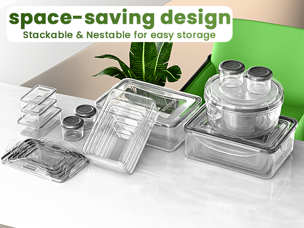 Food Storage Containers with Lids stackable