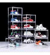 BSFHH 12 Pack Shoe Boxes, Clear Acrylic Stackable Plastic Sneaker Box Container, Magnetic Drop & ...