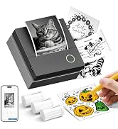 ETIKEZ Sticker Printer, PM290C Portable Mini Printer, Inkless Bluetooth Sticker Maker with 3 Roll...