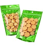 100pcs 5.5"x7.8" Mylar Bags for Food Storage,Smell Proof Bag with Window Resealable,Stand-up Foil...