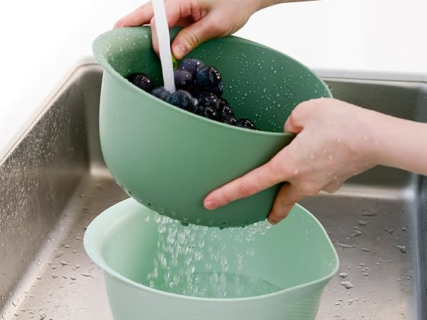 Strainer bowl and colander set