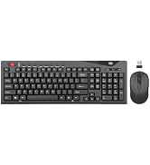Rii RK903 Wireless Keyboard Mouse Combo,Full Size Keyboard with Scroll Wheel,1000 DPI Mouse,2.4G ...