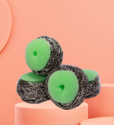 Ring King Stainless Steel-Wrapped Sponge Scrubbers