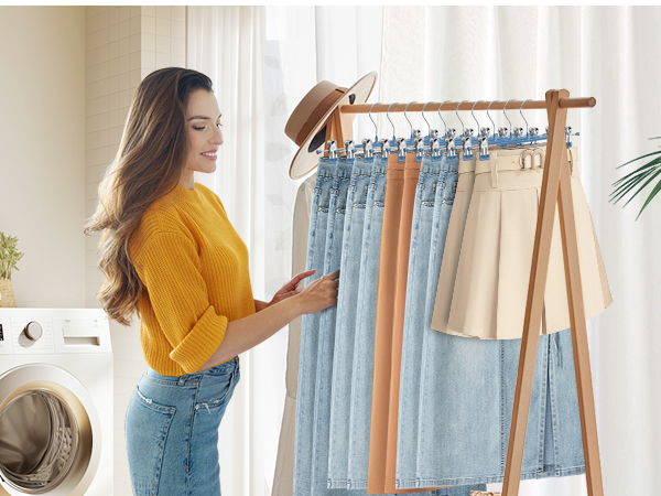 Pants Hangers with Clips Skirt Hangers for Women