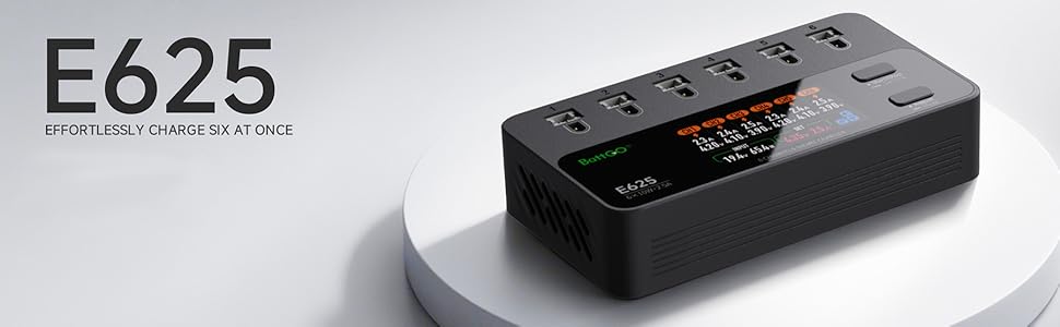 ISDT E625 6-Channel 1S LiHV/LiPo Battery IPS Screen Smart Charger/Discharger