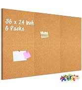 DOLLAR BOSS 6-Pack 12"x12" 1/2" Thick Self Adhesive Cork Board Tiles