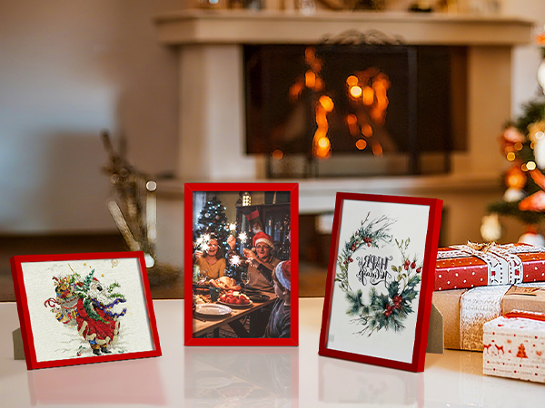 red picture frame