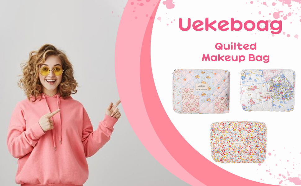 Quilted Cotton Makeup Bag