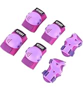 KEYSDEX Kids Protective Gear Set - Knee Elbow Wrist Pads for 3-15 Years Old, Ideal for Scooter,Sk...