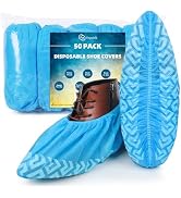 squish Shoe Booties Disposable Non Slip, Blue Durable Shoe Covers Disposable for Indoors, 50 Pack...