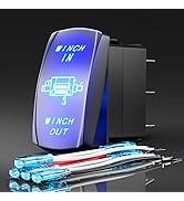 Rocker Switch ON Off ON Dual Push Switch DPDT 7Pin 12V 24V Switch Jumper Wires Winch Pump Switch ...