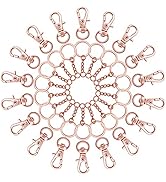 150Pcs Swivel Snap Hook Set,Rose Gold Swivel Clasps Lanyard Snap Keychain Hooks Lobster Clasp Spl...