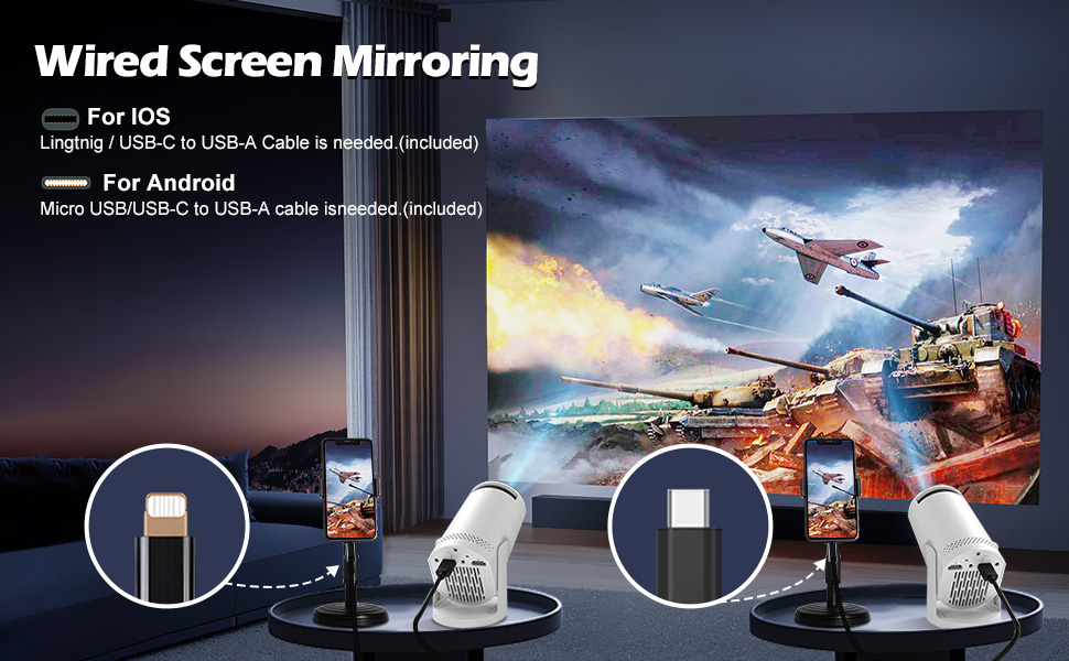 projector;mini projector;portable projector;projector with wifi and bluetooth;projector for bedroom