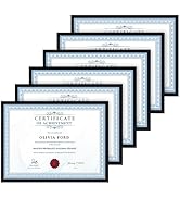 TWING 6PACK 8.5 x 11 Picture Frame For Certificate, Diploma, Composite Wood Display photos 6x8 wi...