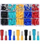 KOXXIAMOQ 200 Pcs Bullet Connectors Male and Female, 22-16AWG Insulated Splice Female/Male Bullet...