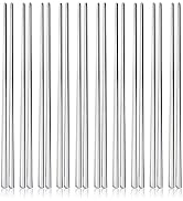 Metal Chopsticks,10 Pairs Stainless Steel Flat Chopsticks, IQCWOOD Premium Reusable Metal Chopsti...