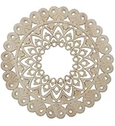 HEVSTIL Ceiling Medallion,Wood Ceiling Cover Home Lighting Ceiling Medallions Ring Carved Traditi...