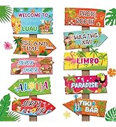 20 Pieces Luau Party Decorations Hawaiian Party Welcome Sign Summer Tropical Party Direction Sign...