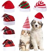 RoseYouth 6 Pcs Dog Cat Pet Santa Hat Christmas Costumes Santa Hat Christmas Photo Props for Pupp...