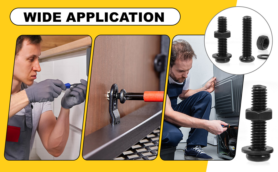 black screw nuts kit wide application