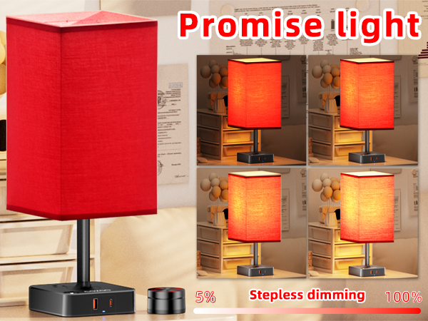 Bedroom Table Lamp with Remote Operation Control