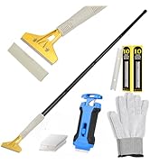 EHDIS 15''-58'' Long Handle Adjustable 4'' Razor Blade Scraper Tool Floor Wallpaper Cooktop Scrap...