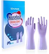 Mr.Panda 2 Pairs Skin-Friendly Flocked Cotton Liner Cleaning Gloves Medium, Reusable Dishwashing ...